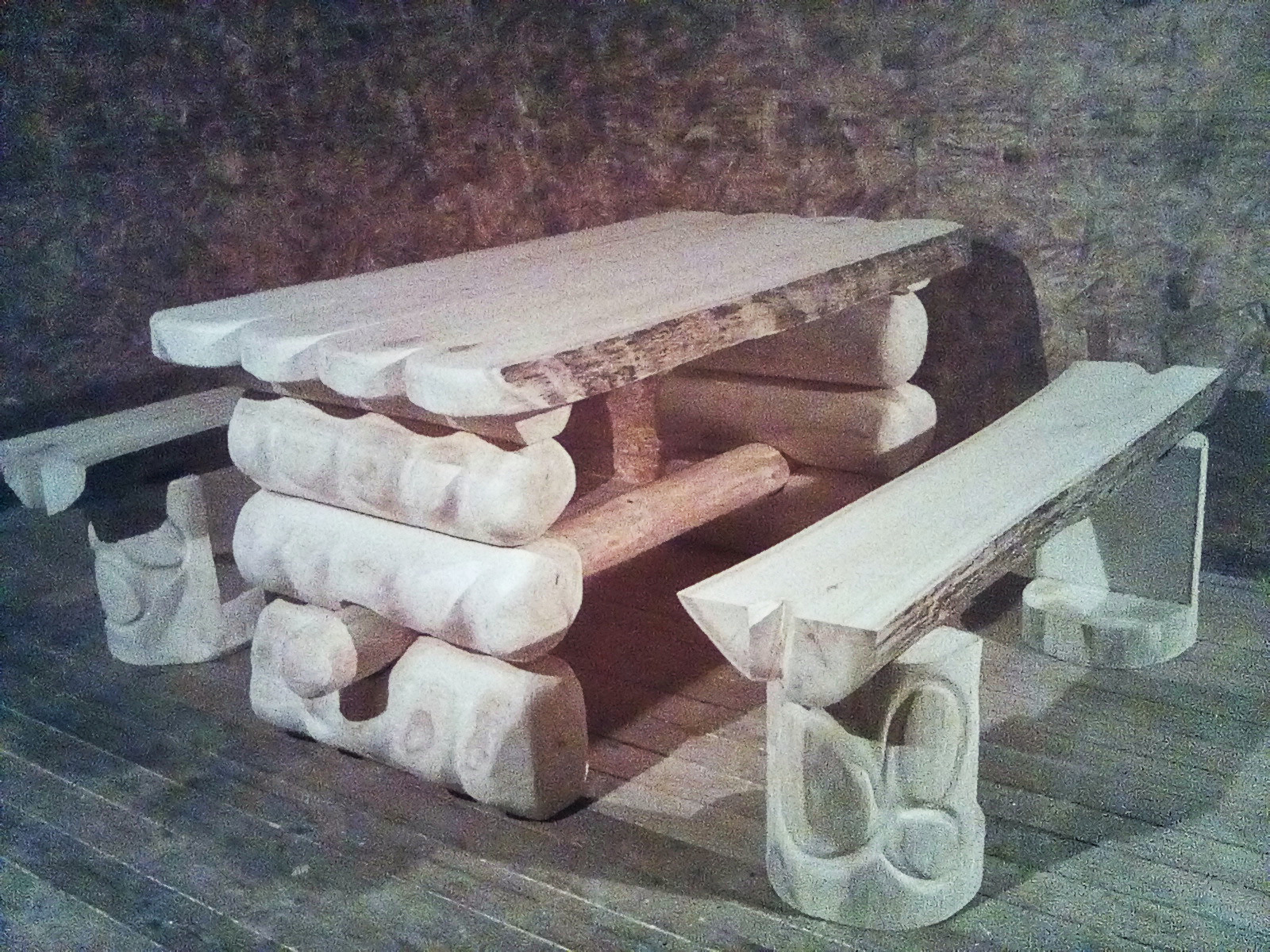 скамейка из бревна своими руками у бани