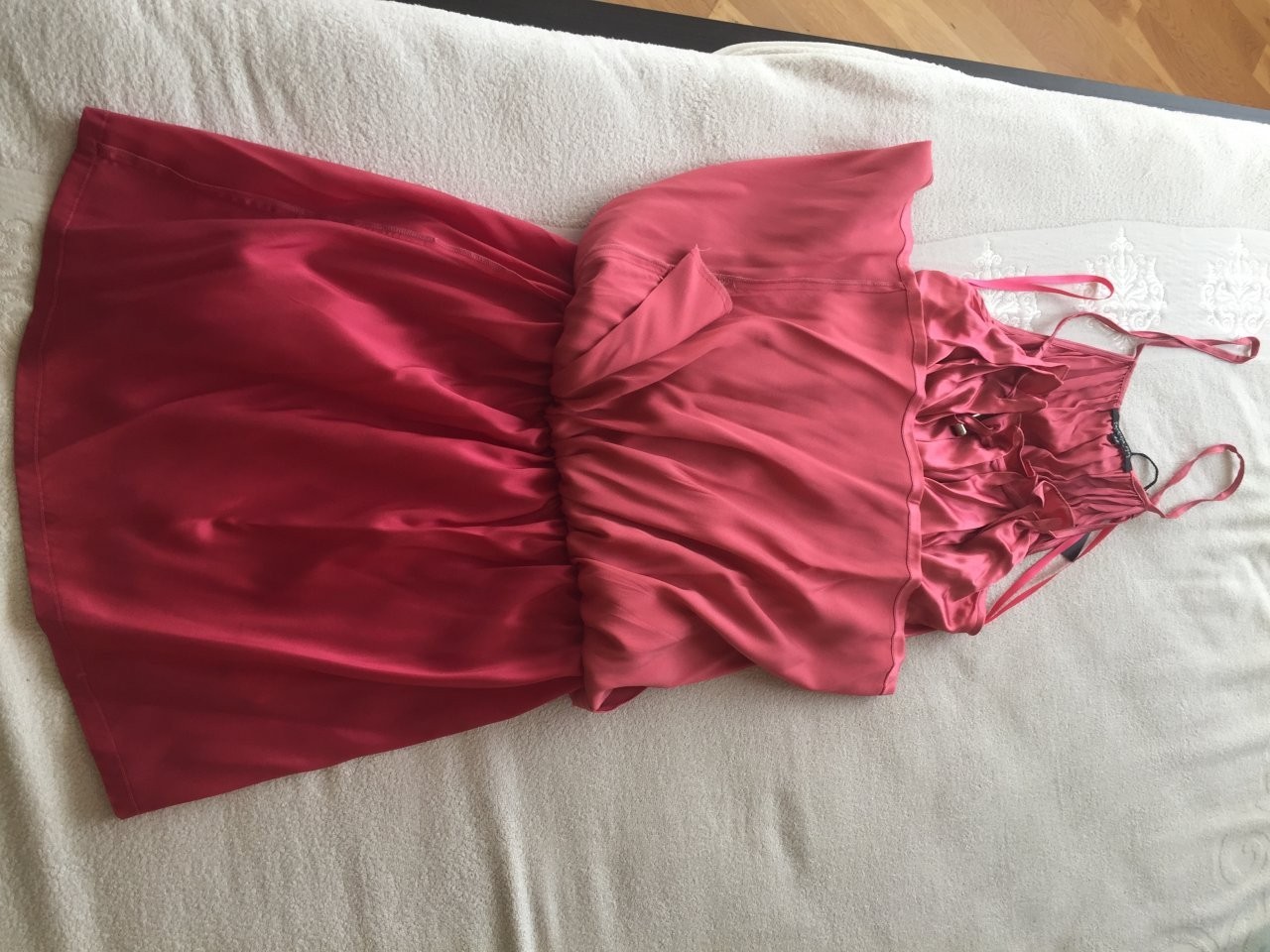 Платье сарафан новый patrizia pepe италия 42 44 46 s m размер розовое коралл цвет ткань атлас шелк с - фотография