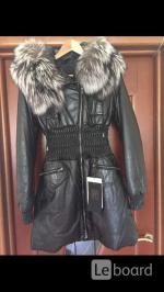 Пуховик куртка новая fashion furs италия 44 46 s m кожа черный мех чернобурка капюшон женский плащ п - Продажа объявление в Москве