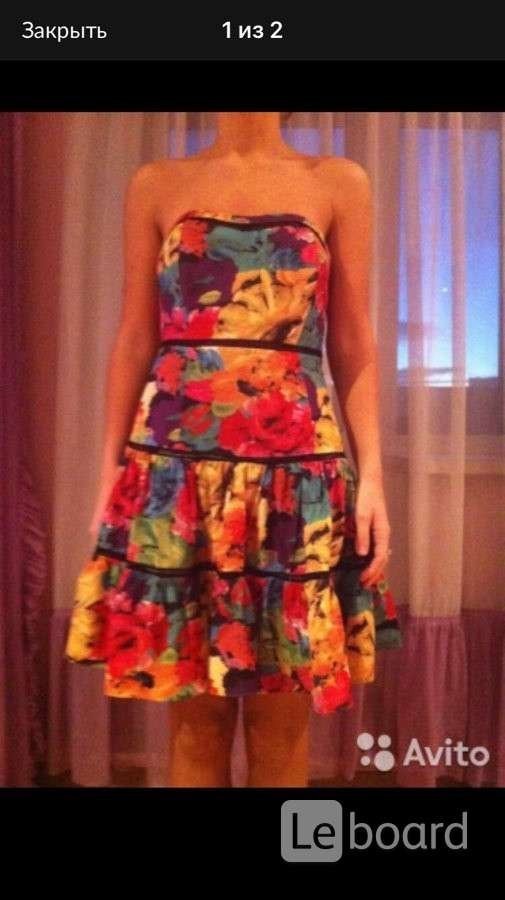 Сарафан anna sui м 46 44 клёш разноцветный платье вискоза вечерний корсетный нарядный на выпускной б - фотография
