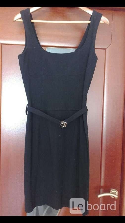 Платье сарафан новый eureka италия s m 44 46 черный мини стретч мягкая ткань плотная миди оборки зам - фотография