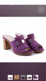 Сабо loriblu италия 39 размер кожа сиреневые фиолетовые каблук 8 см босоножки обувь женская лето - Продажа объявление в Москве