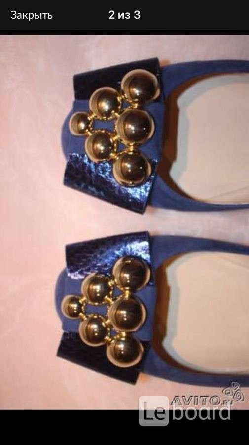 Балетки новые ballin италия 39 размер синие замша замшевые подошва кожа украшены брошка бант кожаная - фотография