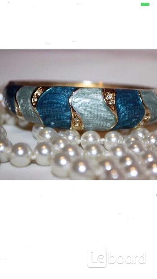 Браслет на руку стразы сваровски swarovski кристаллы голубой синий бижутерия украшения на руку аксес - фотография