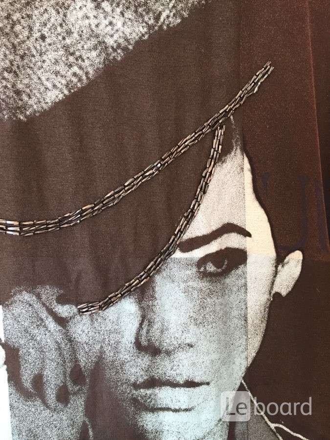 Платье туника gaudi м 46 s чёрная принт рисунок бисер нашит футболка сарафан топ одежда женская майк - фотография
