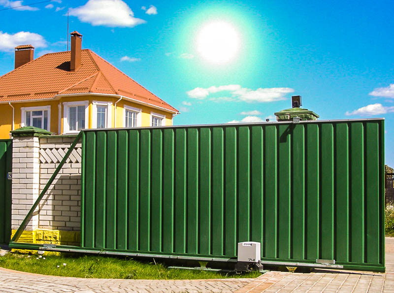 Откатные ворота в Орехово-Зуево. - фотография