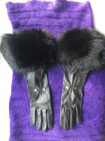 Перчатки новые versace италия кожа черные мех лиса песец двойной размер 7 7,5 44 46 s m - Продажа объявление в Москве