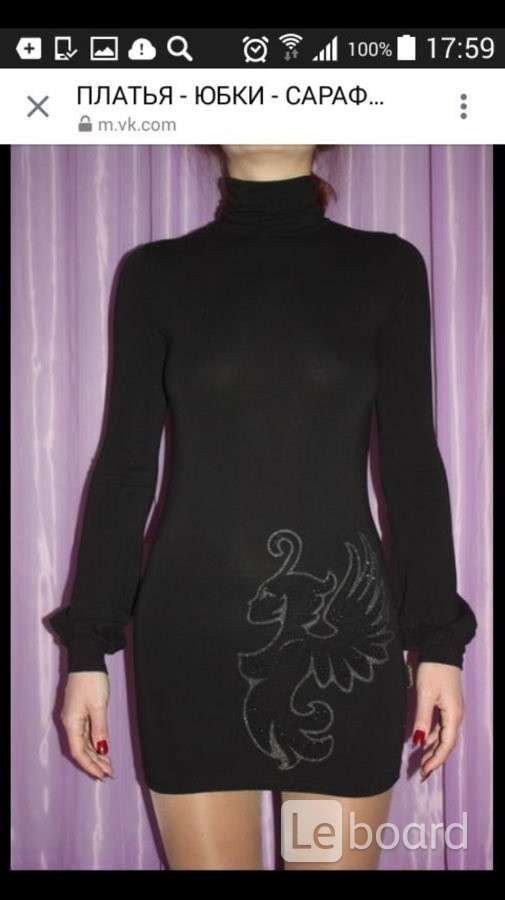 Платье туника capopera италия 46 м чёрное мини шерсть стразы футляр по фигуре swarovski кристаллы ка - фотография