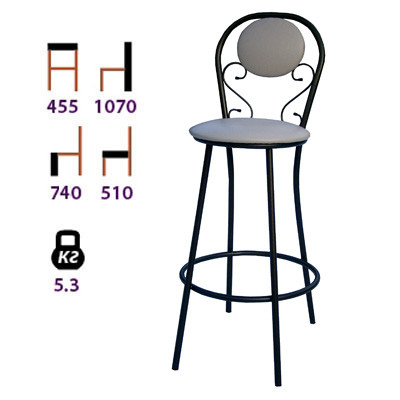 Барные стулья на металлокаркасе - фотография