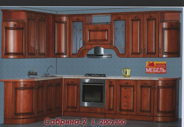 Кухня Сабрина 2 радиусную угловую из МДФ - фотография
