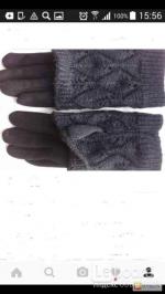 Перчатки новые 44 46 черные теплые верх съемный вязаные аксессуары начес митенки женские зимние - Продажа объявление в Москве