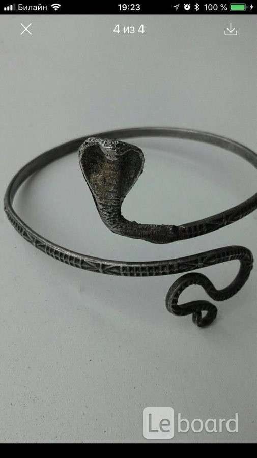 Браслет на руку кобра змея клеопатра бижутерия украшения топ металл аксессуар 46 - фотография