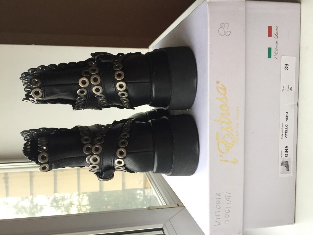 Ботинки новые lestrosa италия кожа 39 черные внутри кожаные осень весна демисезонные обувь женская - фотография