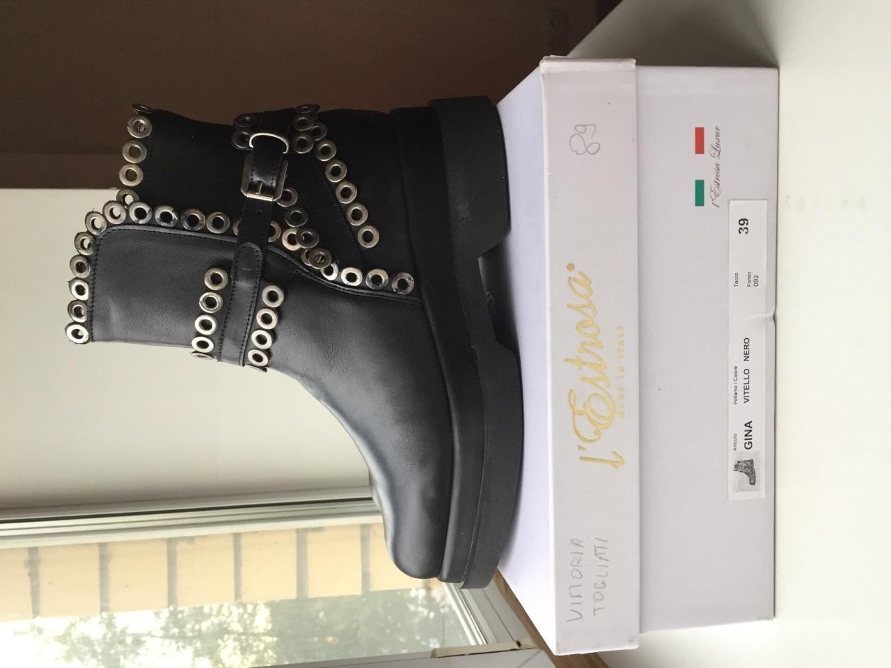Ботинки новые lestrosa италия кожа 39 черные внутри кожаные осень весна демисезонные обувь женская - фотография