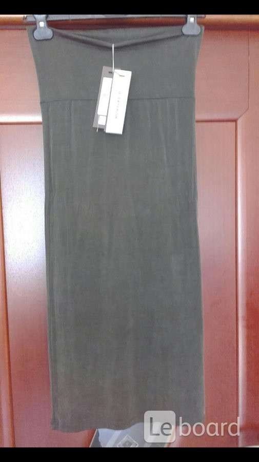Платье сарафан новое d exterior италия м 46 44 42 зеленое хаки футляр вечернее стретч мягкое тянется - фотография
