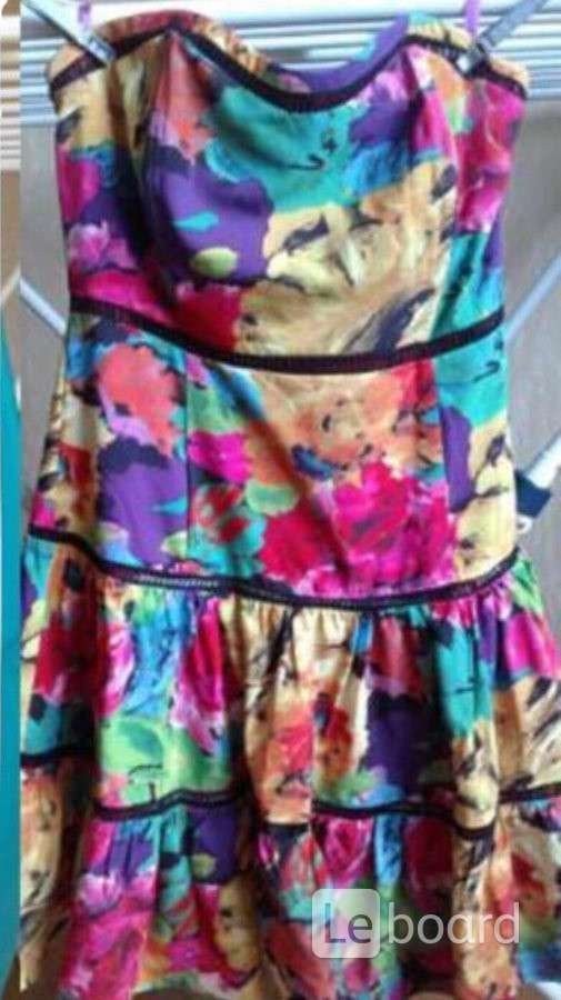 Сарафан anna sui м 46 44 клёш разноцветный платье вискоза вечерний корсетный нарядный на выпускной б - фотография